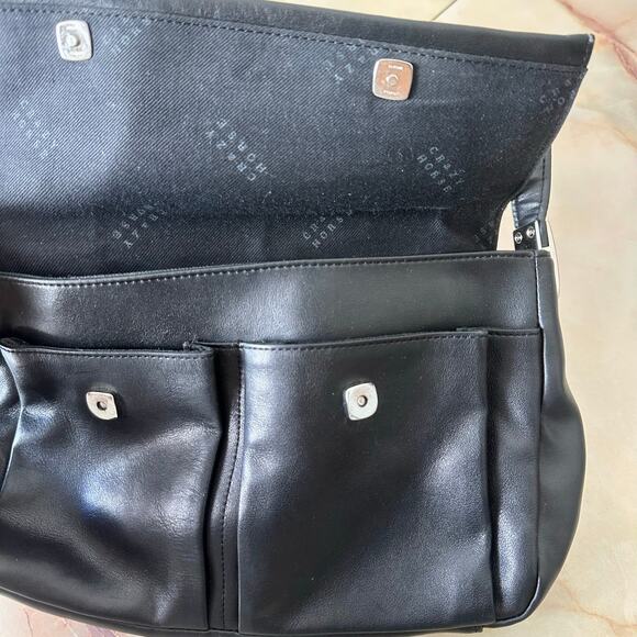 Y2K Liz Claiborne Crazy Horse Authentic Leather Baguette Shoulder Purse - Picture 8 of 14